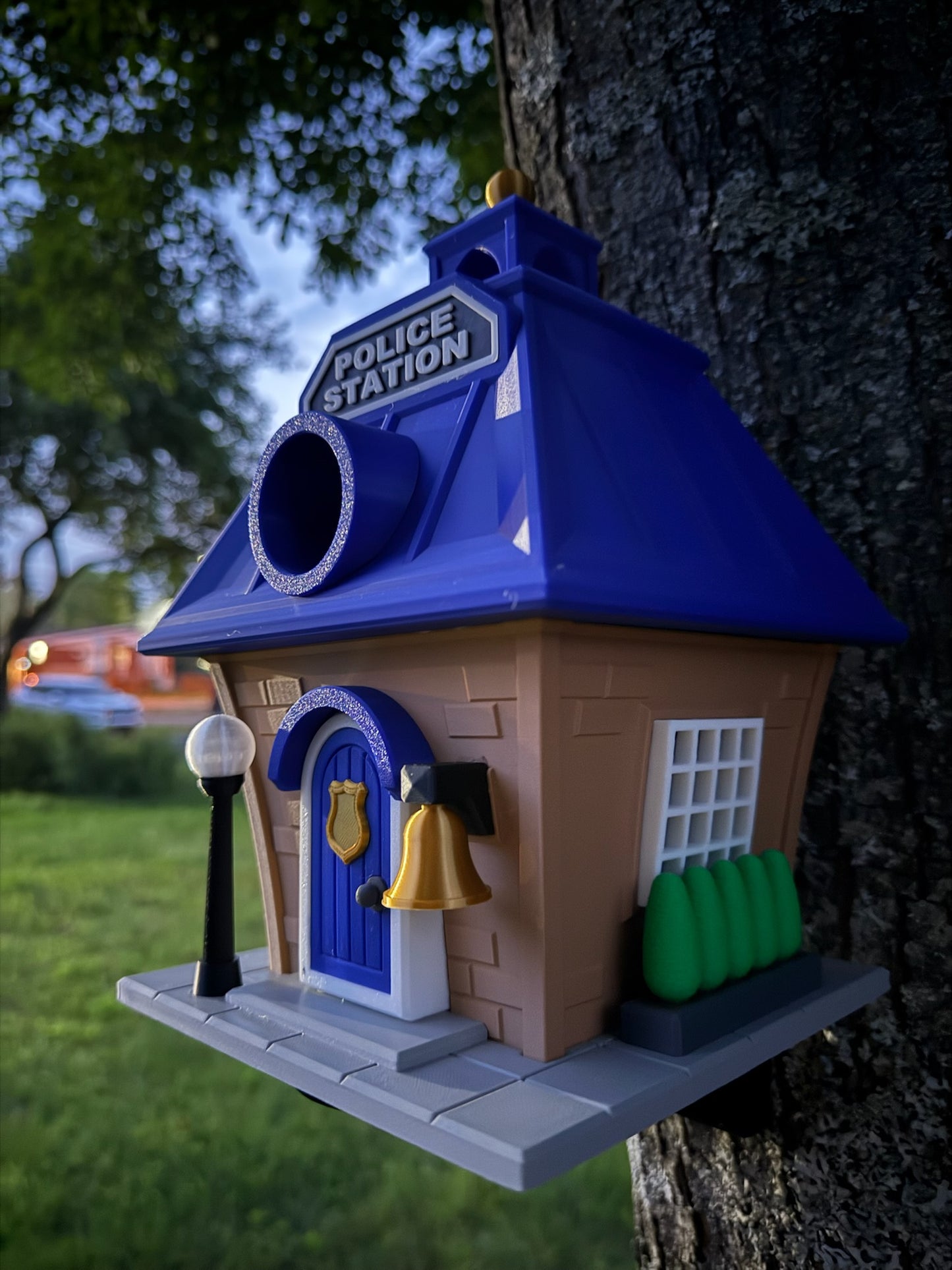 Police Station Birdhouse – Neighborhood Watch HQ