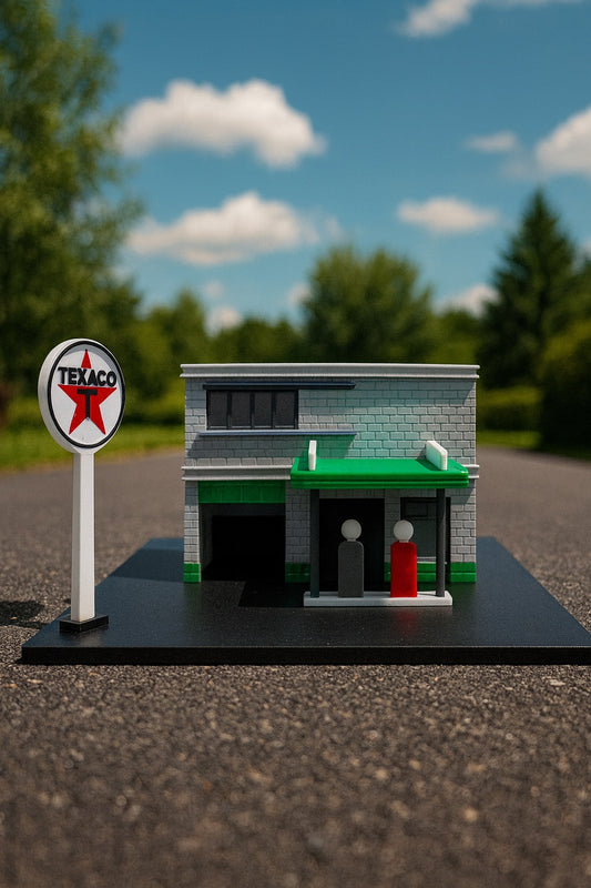 Texaco Service Station — 1:64 Hot Wheels Diorama