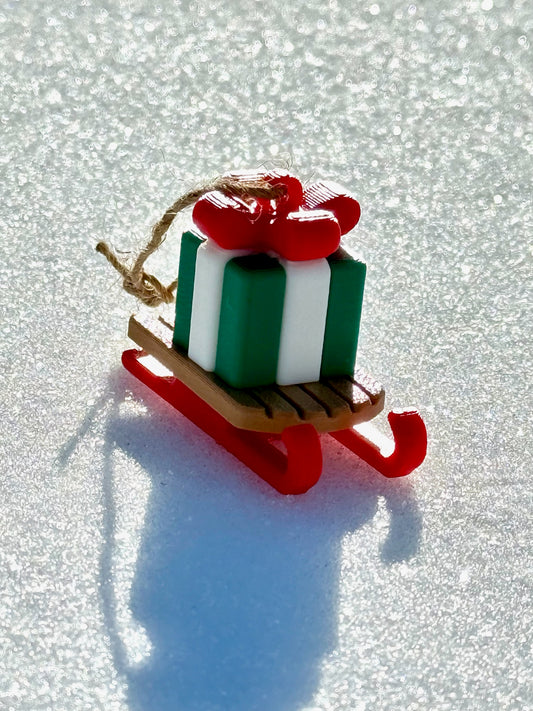 Gift Sled Christmas Ornament – A Festive Ride Full of Cheer