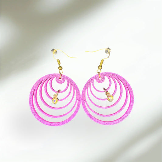 Pink Ripple Earrings – Lightweight Loops, Big Personality