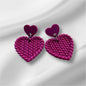 Knitted Heart Earrings (little heart) – Double Dose of Cozy Love