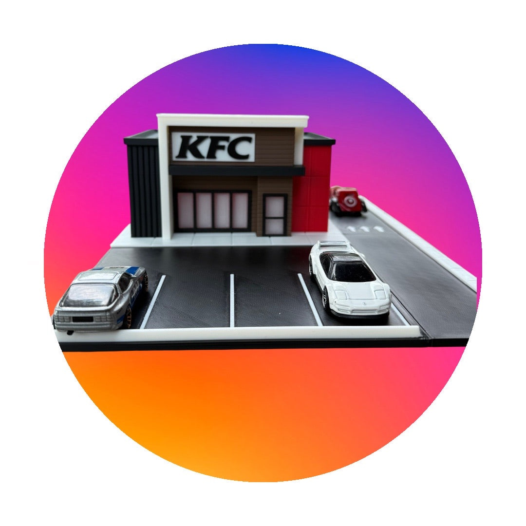 KFC Hot Wheels Diorama — Finger-Lickin’ Scene for 1:64 Displays