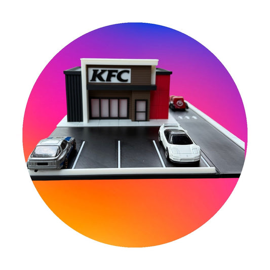 Diorama Hot Wheels KFC — Une scène « Finger Lickin’ Good »