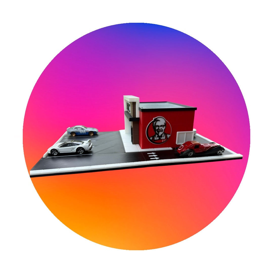 KFC Hot Wheels Diorama — Finger-Lickin’ Scene for 1:64 Displays
