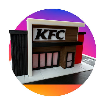 KFC Hot Wheels Diorama — Finger-Lickin’ Scene for 1:64 Displays