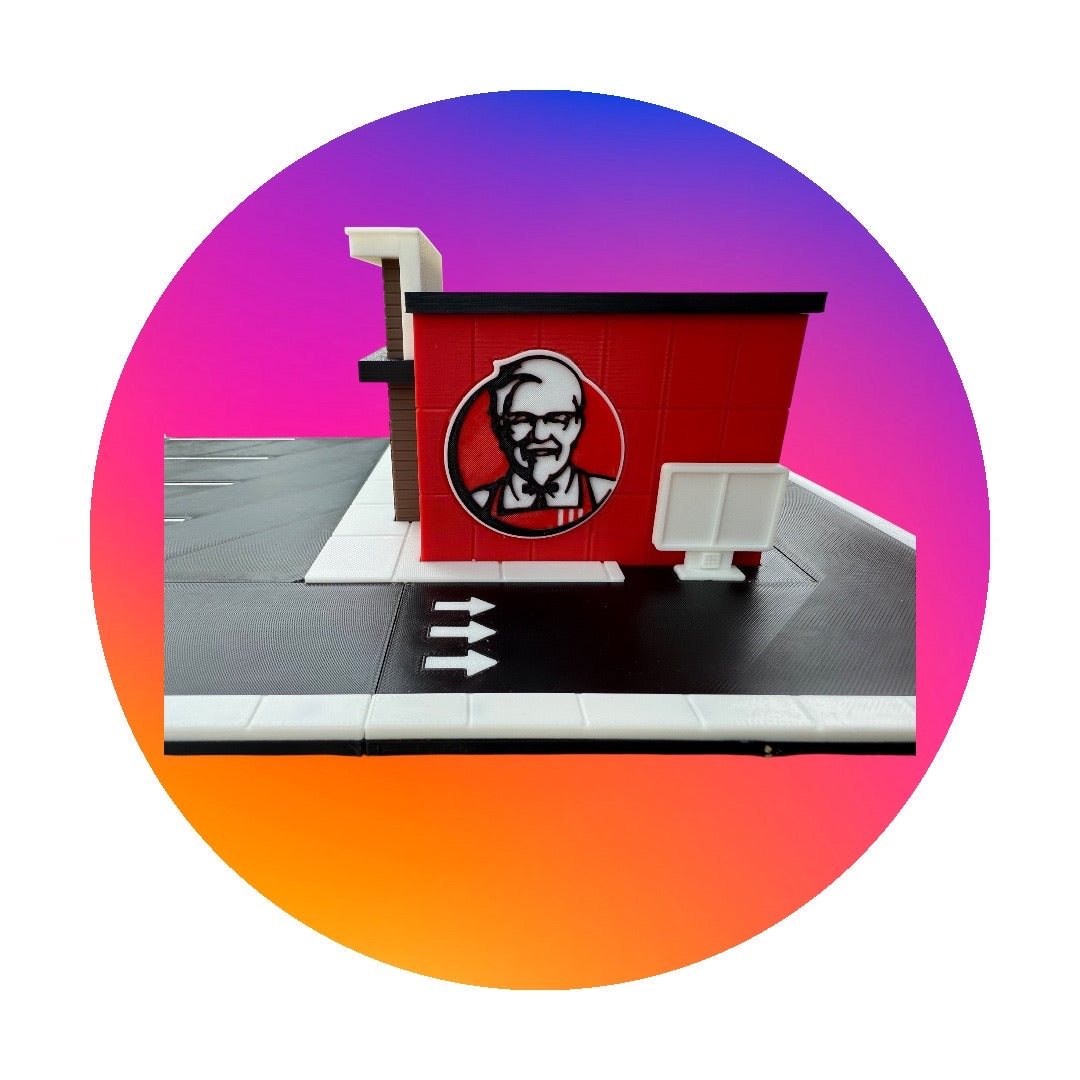 KFC Hot Wheels Diorama — Finger-Lickin’ Scene for 1:64 Displays