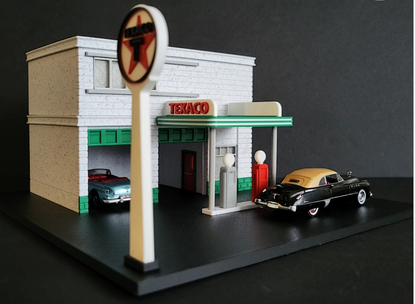 Texaco Service Station — 1:64 Hot Wheels Diorama