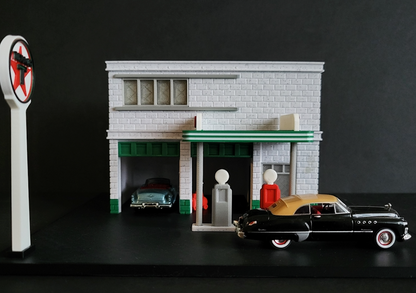 Texaco Service Station — 1:64 Hot Wheels Diorama