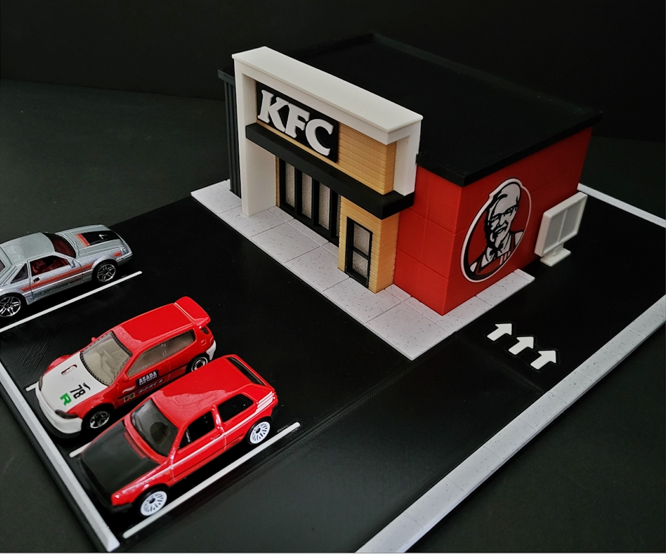 KFC Hot Wheels Diorama — Finger-Lickin’ Scene for 1:64 Displays